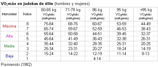 VO2máx en judokas de élite (2004)